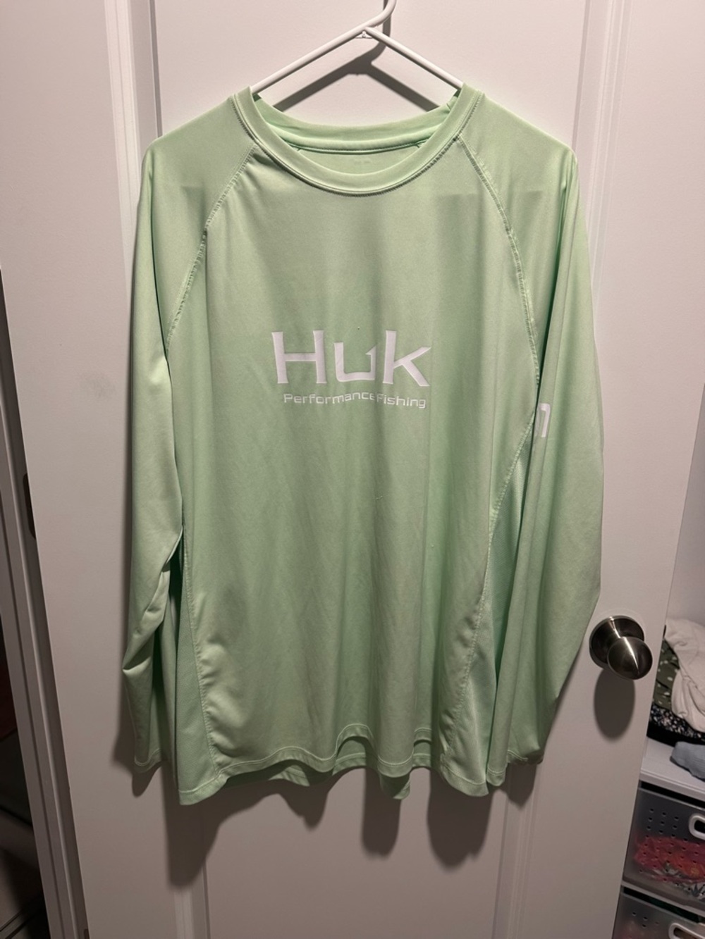 Huk Long Sleeve Performance Fishing Shirt - Light Green
